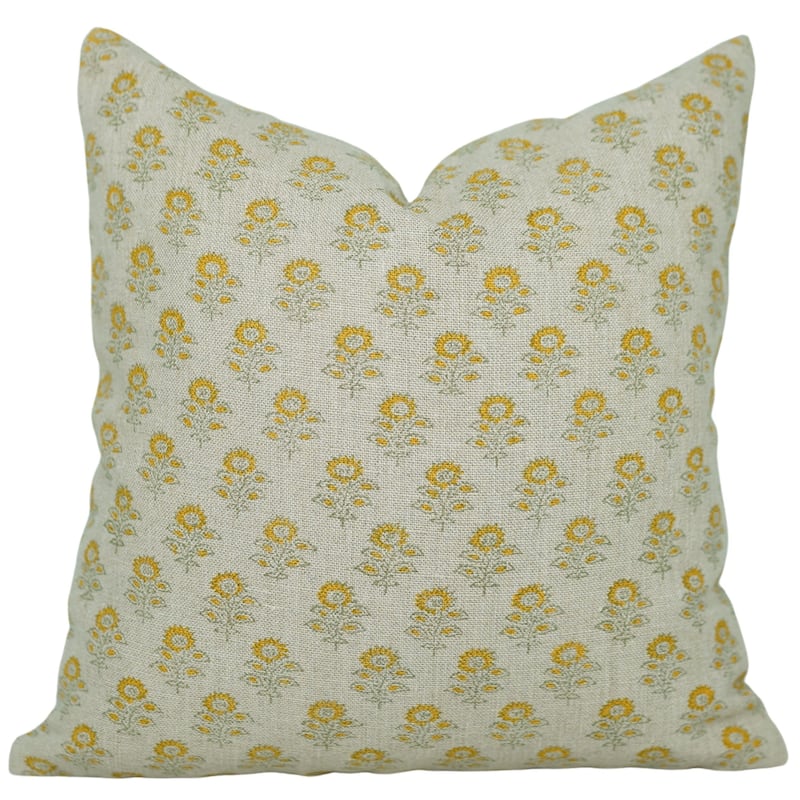Linen Bohemian Block print pillow Cover Bagru Buti - Pillow Covers - 18" x 18"