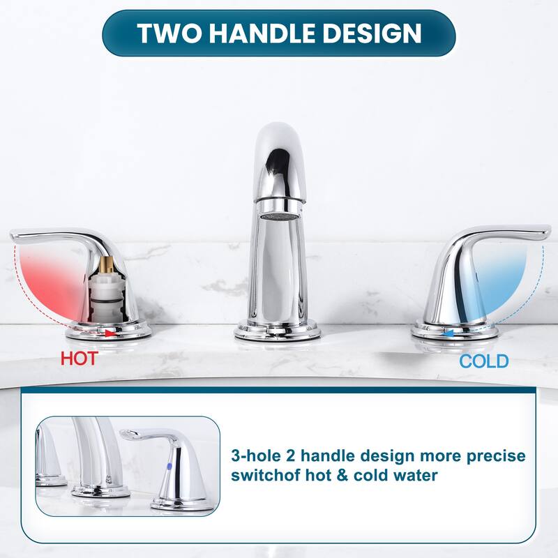 WOWOW Widespread Double Handle Bathroom Faucet