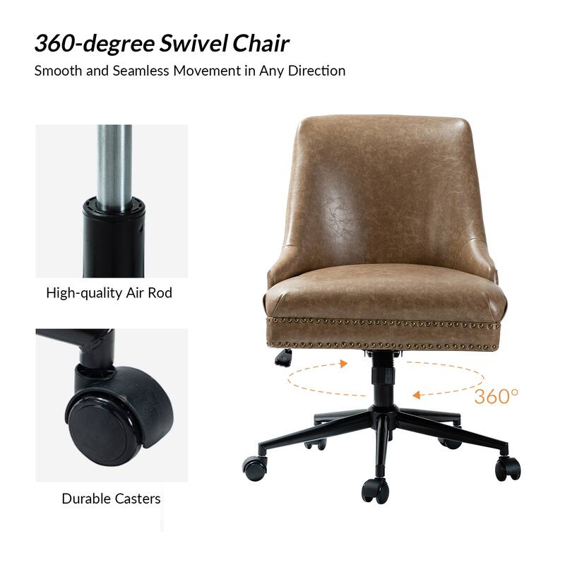 Sonia Modern Faux Leather Task Chair with Height-adjustable by HULALA HOME