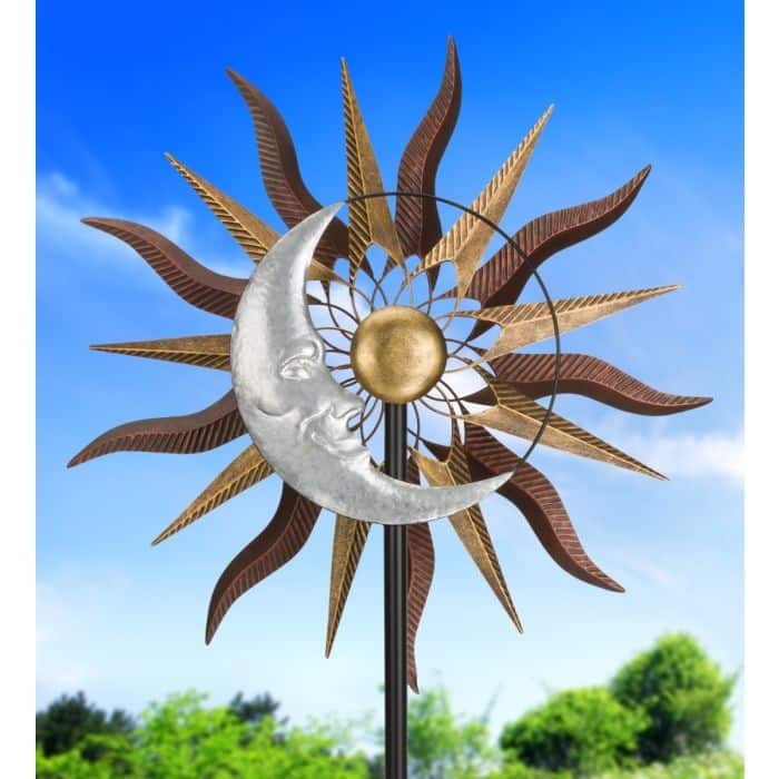 26" Wind Spinner Stake - Sun Moon