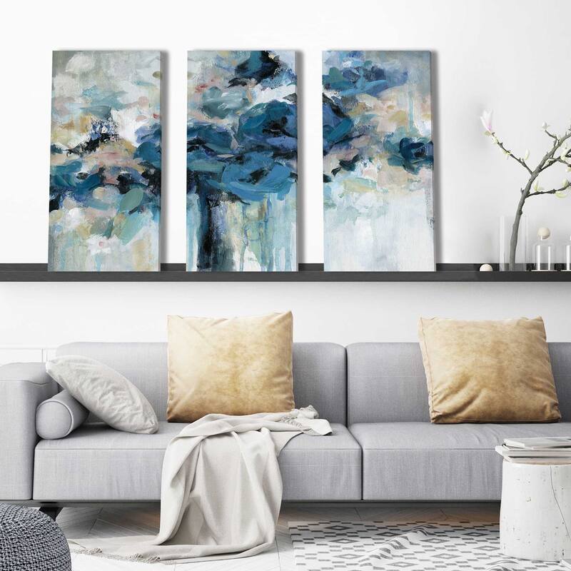 "Midnight Splash" 3 Piece Set on Canvas