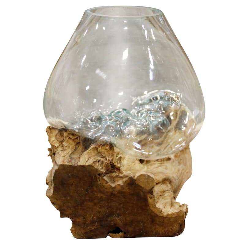 Harp & Finial Bali 18-inch Natural Root Glass Bowl