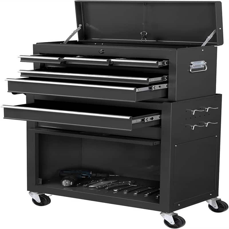 Rolling Tool Chest with Wheels Garage Storage Cabinet Tool Box - 13"D x 26.8"W x 42.1"H