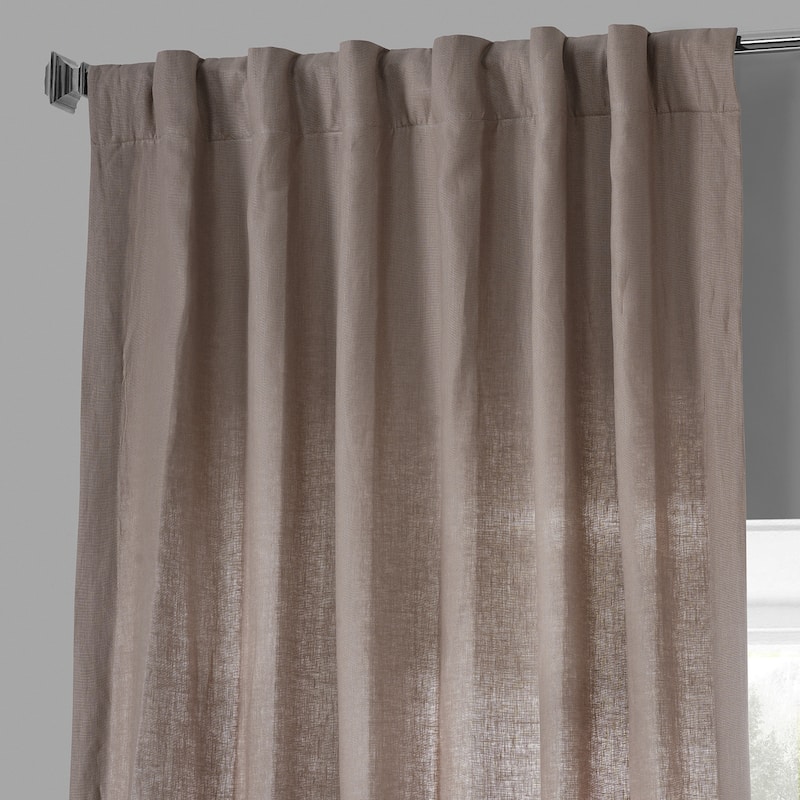 Exclusive Fabrics French Linen Room Darkening Curtains Panel - Elegant luxurious Drapes (1 Panel) - 50 X 84 - Flax Beige
