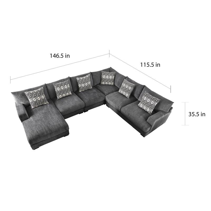 Kintra Modern Chenille Upholstered Modular Sectional by Furniture of America
