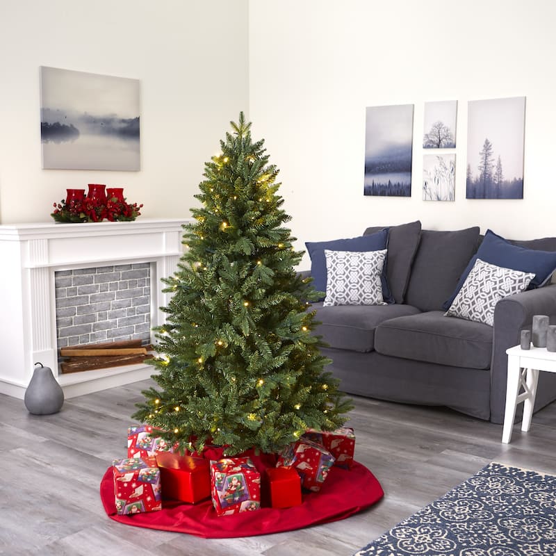 5' New Hampshire Fir Christmas Tree with 150 LED Lights - Green