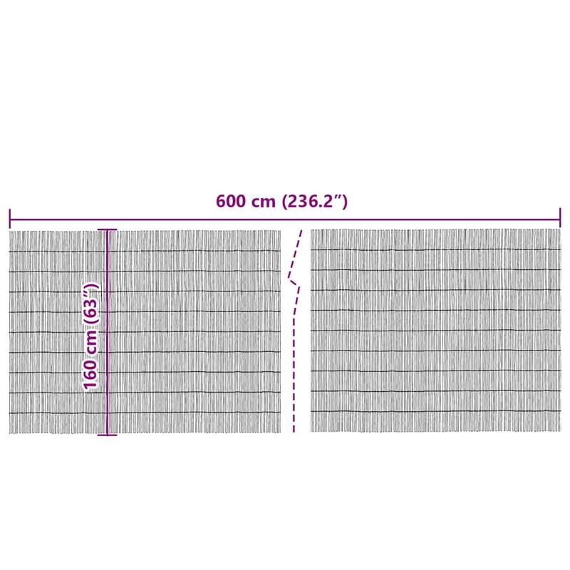 vidaXL Garden Reed Fence 118.1/157.5/196.9/236.2 x 55.1 in