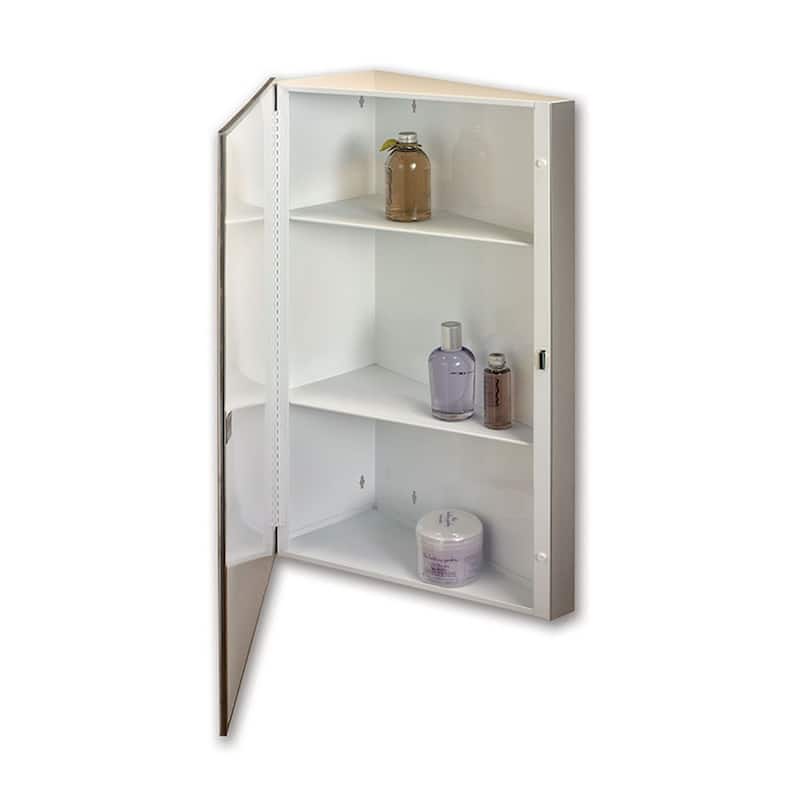 Rangaire Corner 16" x 36" Single Door Medicine Cabinet - Chrome - Chrome Finish