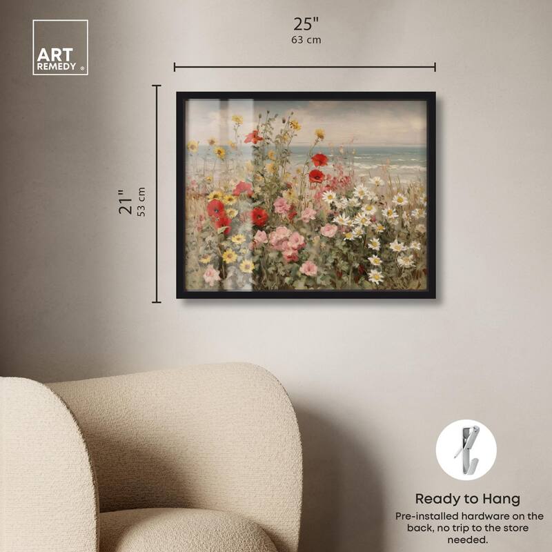 Misty Ocean Field II Shadowbox by Art Remedy