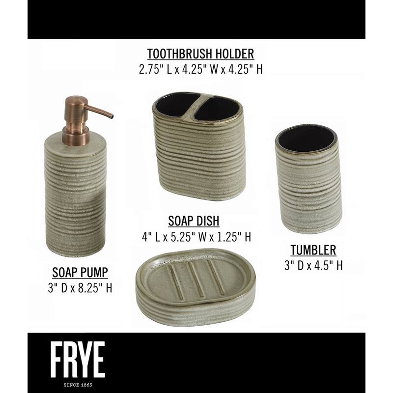 Frye Carson Sage 4 Piece Bath Accessory Set