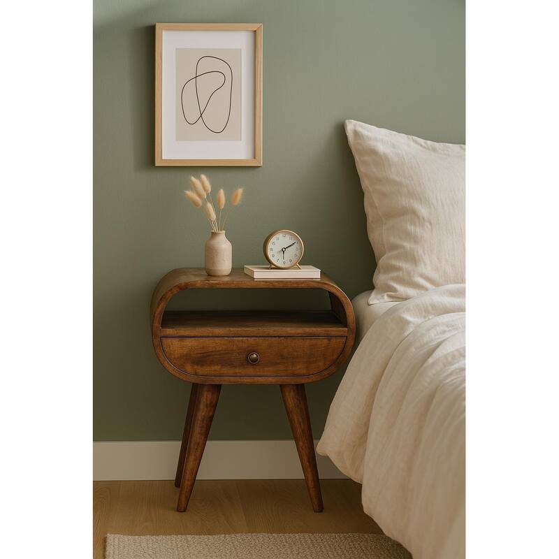 Chestnut Circular Open Bedside