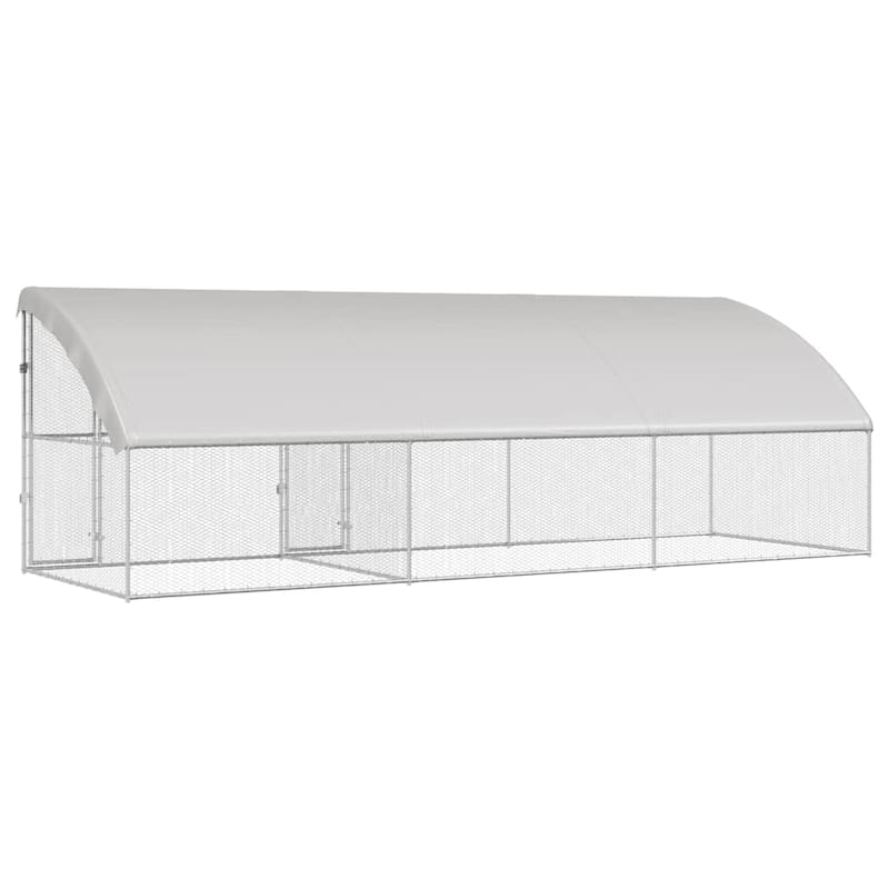vidaXL Chicken Cage Silver 600/800 x 200 x 198.5 cm Galvanized steel