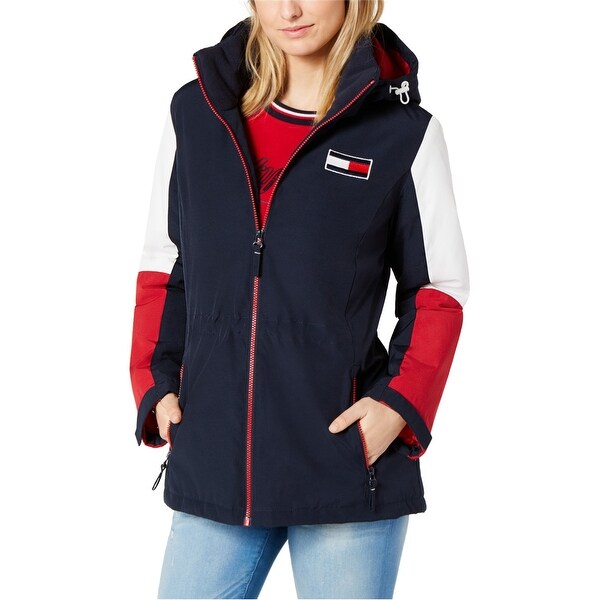 Tommy Hilfiger Womens Colorblock Anorak Jacket, blue, Medium ...