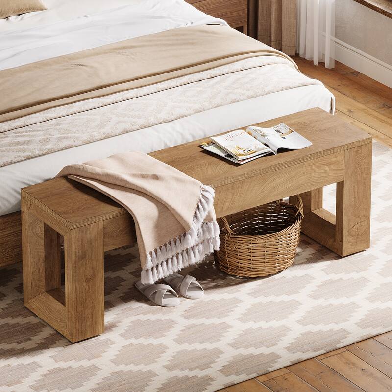 47" Farmhouse Entryway Bench for Entryway, Dining Room, Living Room