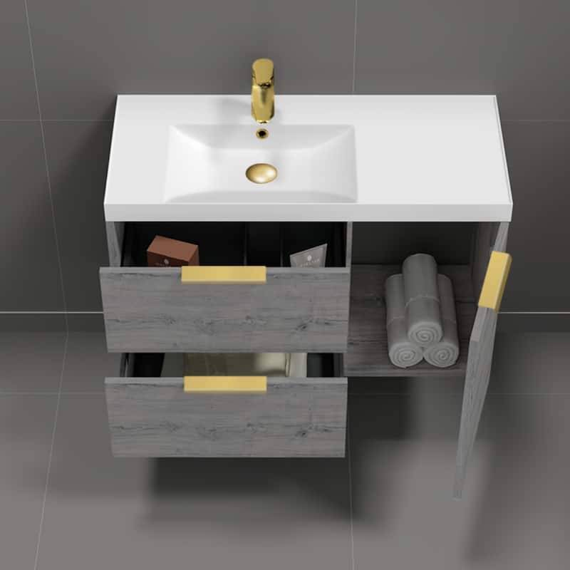 Nameeks Lisbon-3619-W Lisbon 36" Wall Mounted Single Basin Vanity Set