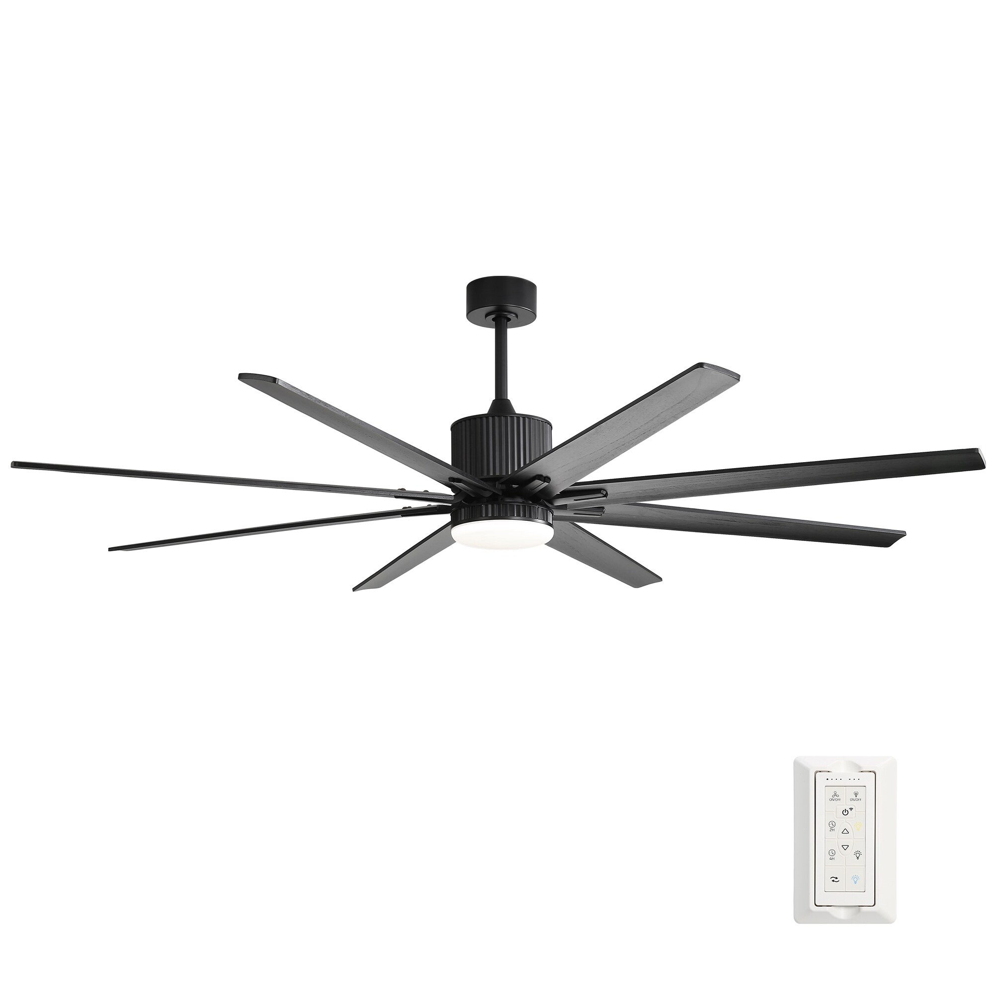 76 Inch Large Ceiling Fan with 18W Dimmable LED Light, 8