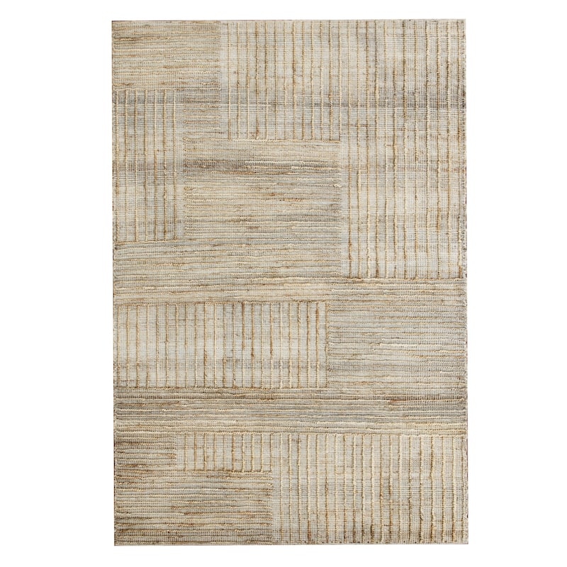 Sevita Natural Striped Modern Area Rug - 7'9 x 9'9