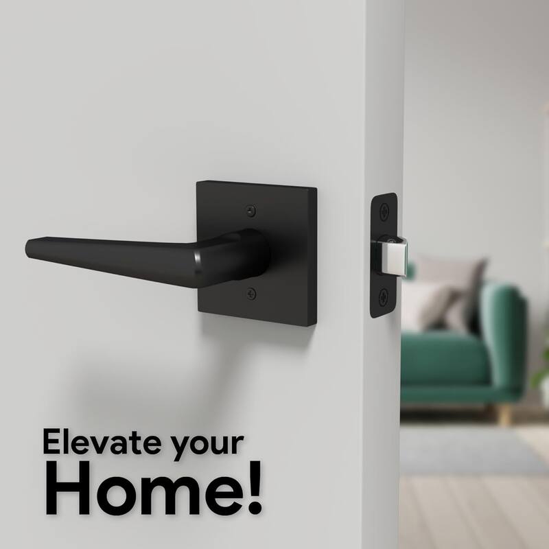 Mega Handles SCHEIN Angled Passage Door Lever Handle | Reversible Keyless Door Lock Handles for Hallway, Closet, and Bathroom