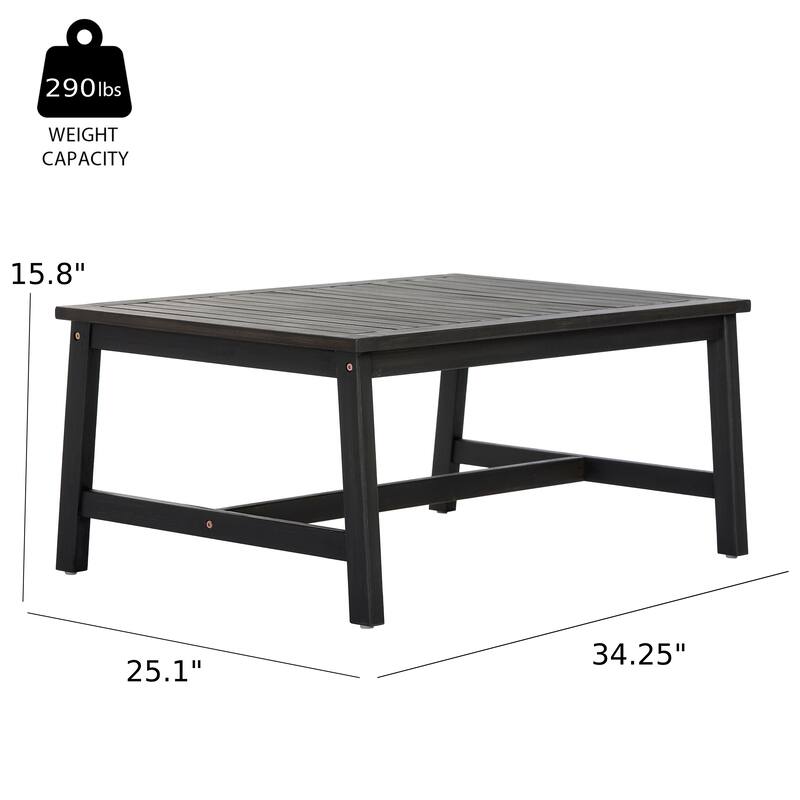 Christopher Knight Home - Arno Mid-Century Modern Outdoor Acacia Wood Sofa Seating Set with Cushions and Coffee Table