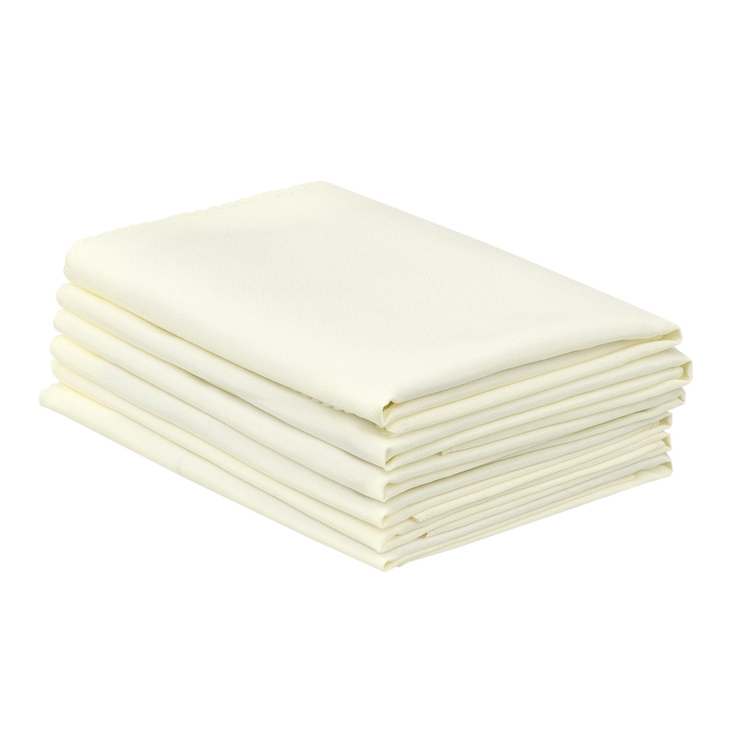 Polyester Cloth Napkins, 6 Pack Solid Washable Fabric Napkins - 19x19inch