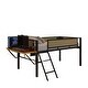 preview thumbnail 10 of 17, Twin Size Metal LED Loft Bed with Rectangular Desk and Storage Shelves