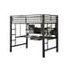 preview thumbnail 2 of 4, Metal Bunk Bed with Workstation and Guard Rails, Black