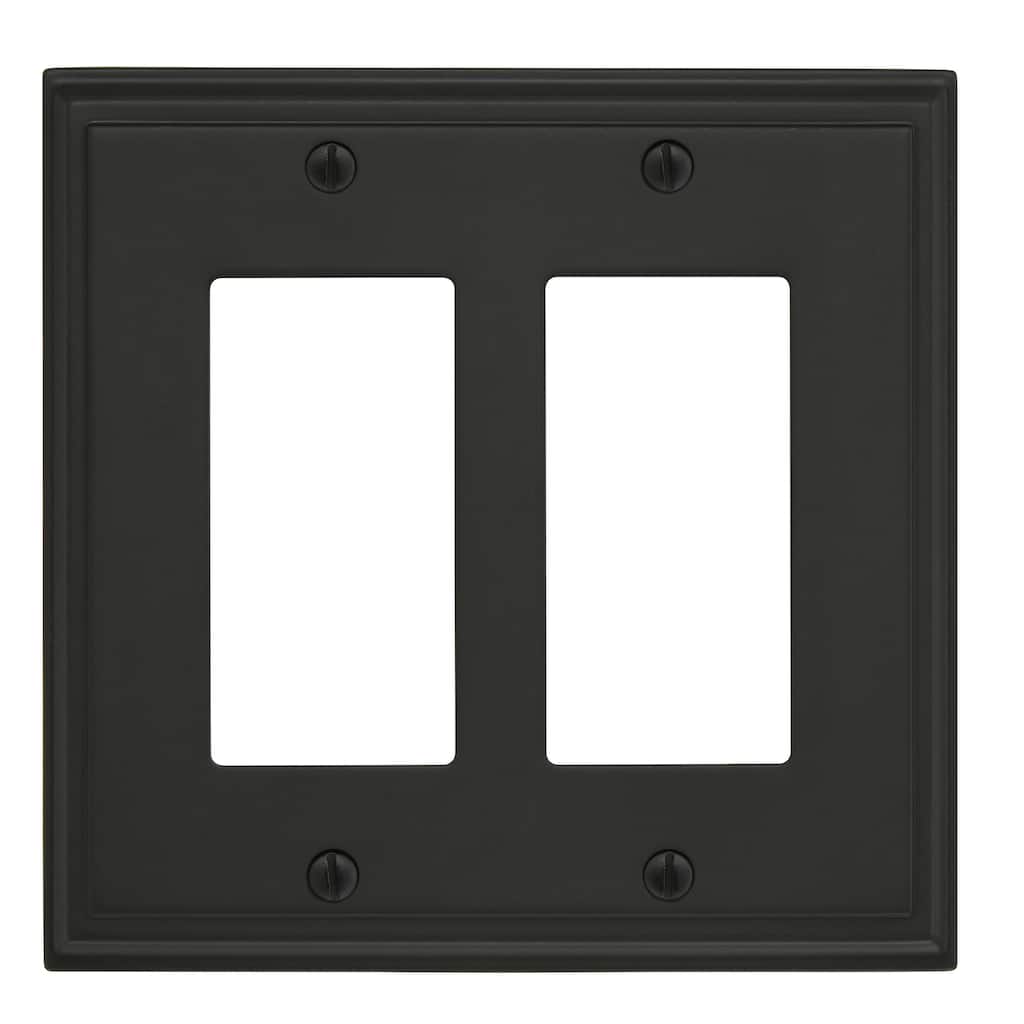 Mulholland 2 Rocker Black Bronze Wall Plate - 2 Rocker