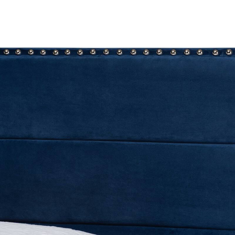 Tamira Contemporary Glam Velvet Fabric Twin Size Panel Bed