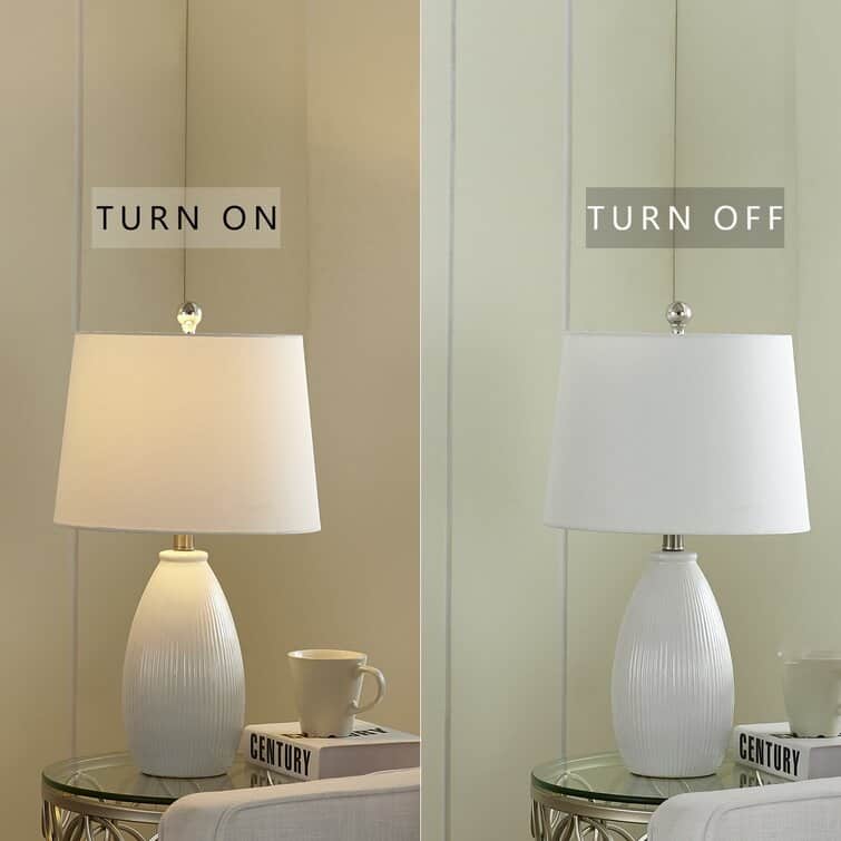 22.25" Ceramic Round Table Lamp (Set of 2)