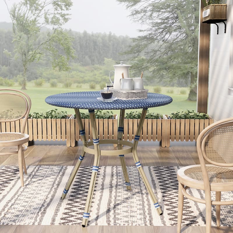 Furniture of America Lidia Blue 40-inch Outdoor Counter Height Table