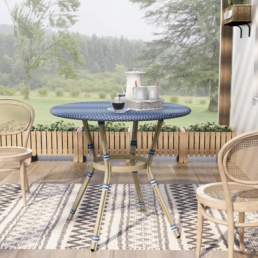 Furniture of America Lidia Blue 40-inch Outdoor Counter Height Table