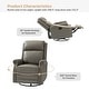 preview thumbnail 12 of 34, Alina Modern Genuine Leather Swivel Rocker Nursery Manual Recliner Chair with Rolled Arms by HULALA HOME