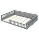 preview thumbnail 6 of 22, Wood Full Size Bed with Guardrail and Pillow