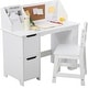 preview thumbnail 1 of 9, Wooden School Learning Table with Storage White