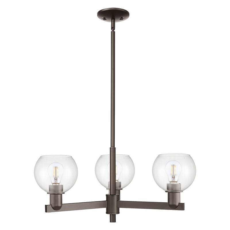 Innovations Lighting Endless Possibilities Arcadia - Athens - 3 Light 28" Stem Hung Chandelier - Clear/Oil Rubbed Bronze