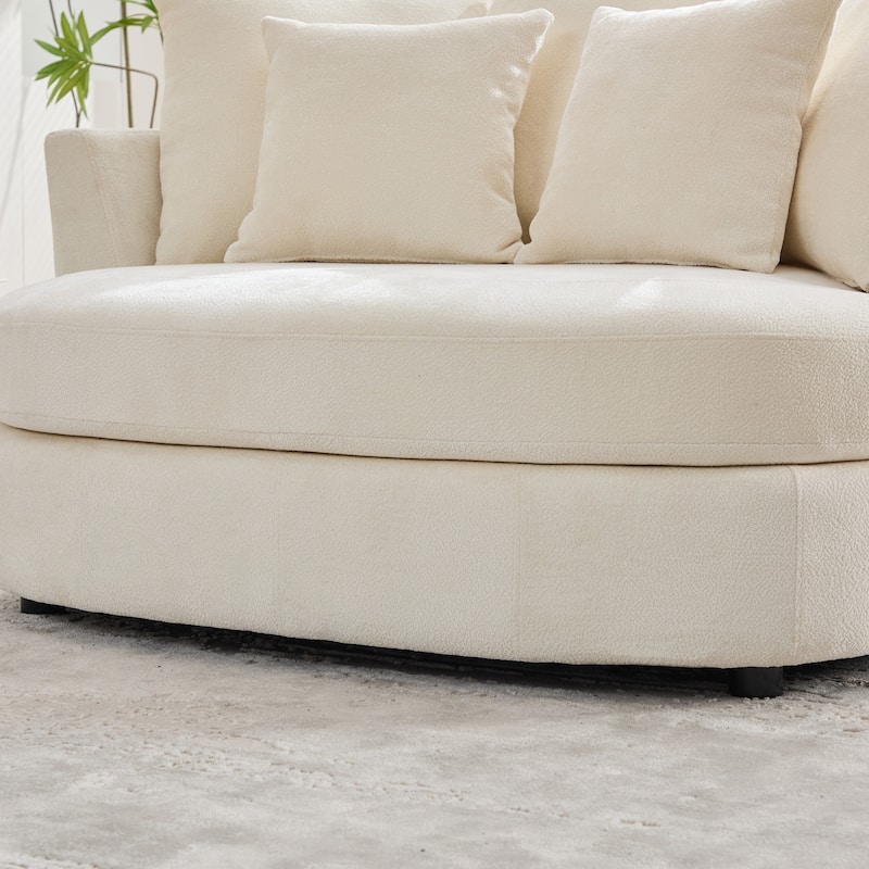 55.1" W Accent Barrel Chair,Modern Oversized Sofa Chair with 5 Pillows