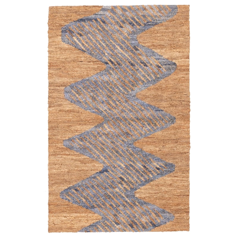 ECARPETGALLERY Braided Weave Palas Denizli Light Brown Cotton, Jute Rug - 5'1 x 8'0