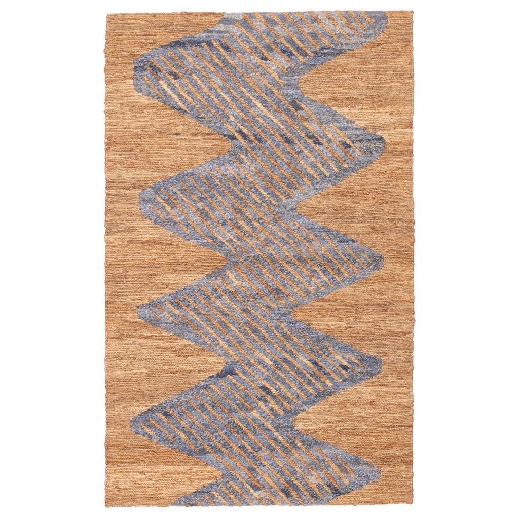 ECARPETGALLERY Braided Weave Palas Denizli Light Brown Cotton, Jute Rug - 5'1 x 8'0