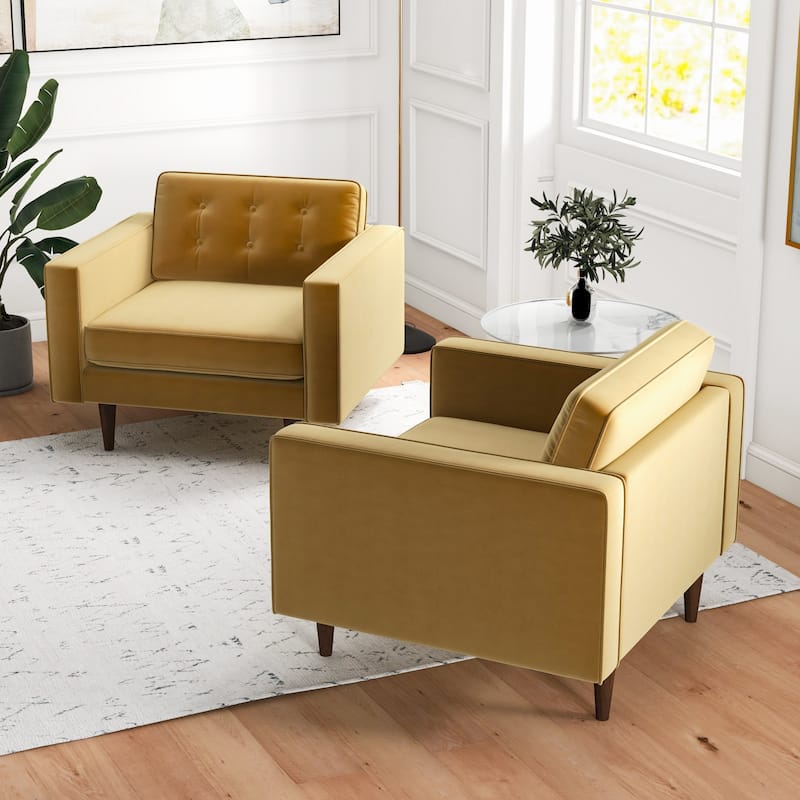Koda Mid Century Velvet Lounge Chair (Set of 2)