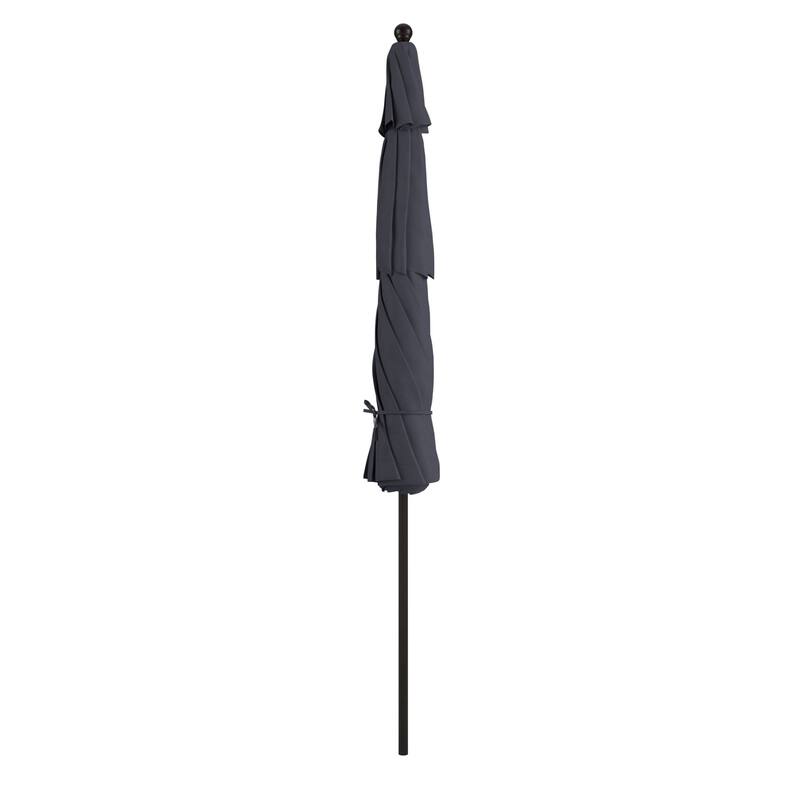 California Umbrella 11' Rd Aluminum Frame, Fiberglass Rib Patio Umbrella, Push Open, Bronze Finish, Sunbrella Fabric