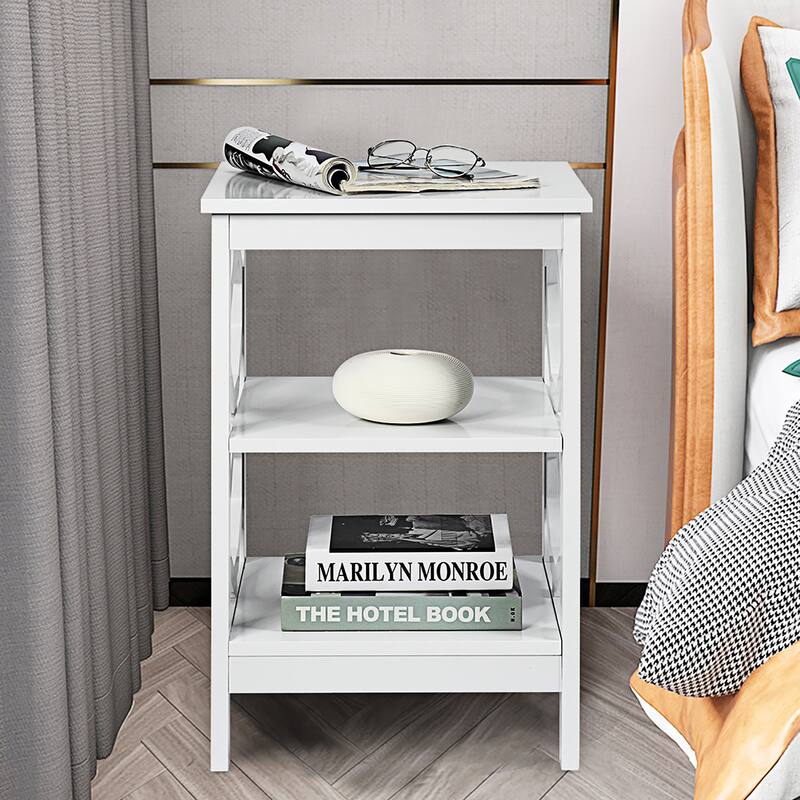 Costway 3-tier Nightstand Sofa Side End Accent Table Storage Display