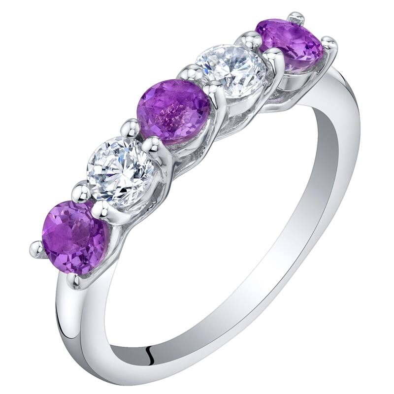 Sterling Silver 0.5 ct Amethyst Stackable Ring