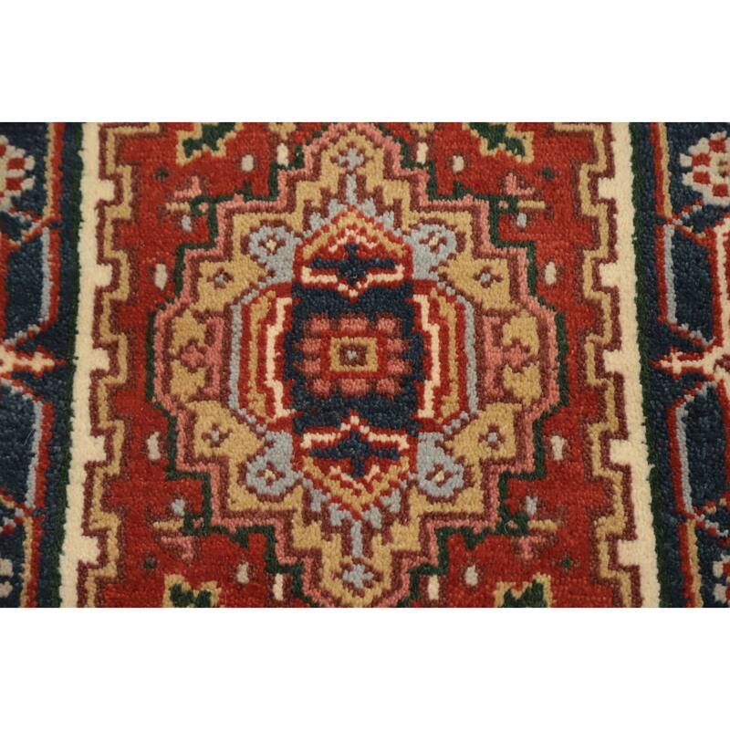 Hand Knotted Oriental 100% Wool Carpet Traditional Medallion Oranges & Rust Heriz (serapi) Area Rug - 3' 0'' X 2' 0''