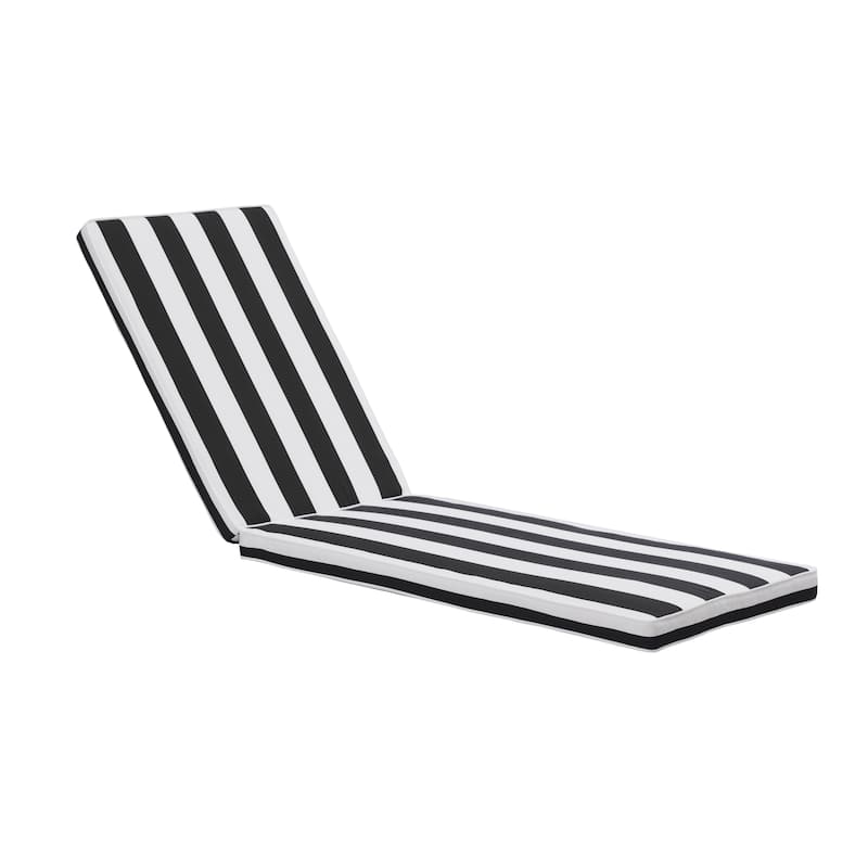 GDFStudio Bula Outdoor Chaise Lounge Cushion with Removable Cover (Set of 2)-ONLY CUSHION - 74.41" x 22.05"