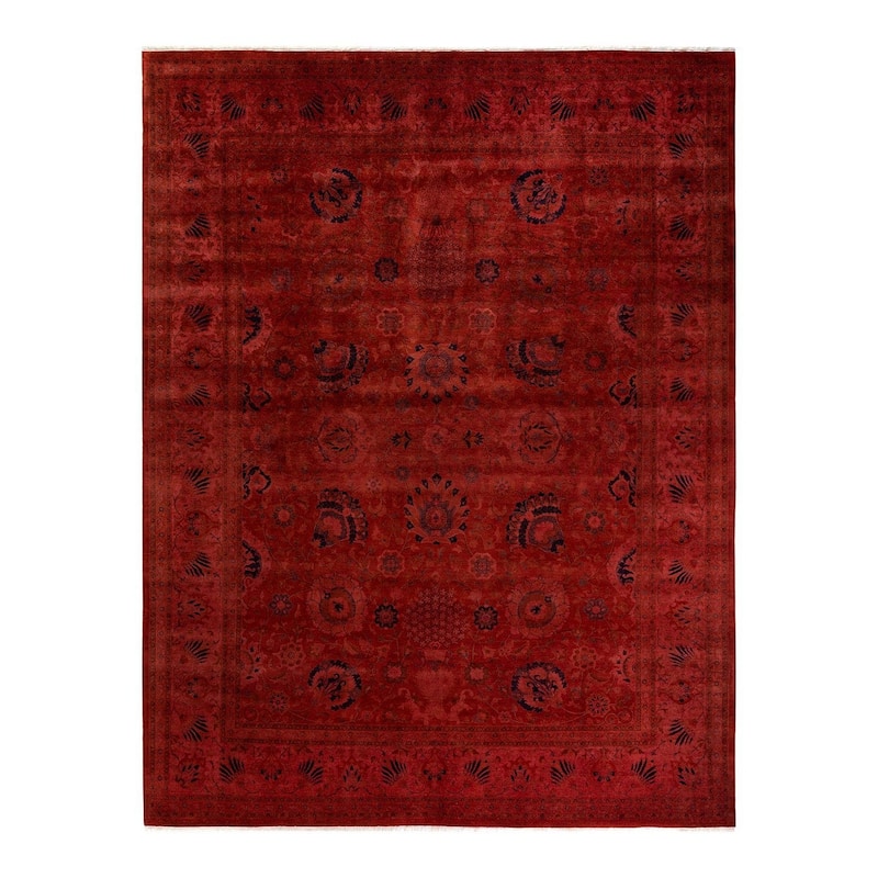 Fine Vibrance, One-of-a-Kind Hand-Knotted Area Rug - Red, 9' 2" x 12' 1" - 9' 2" x 12' 1"