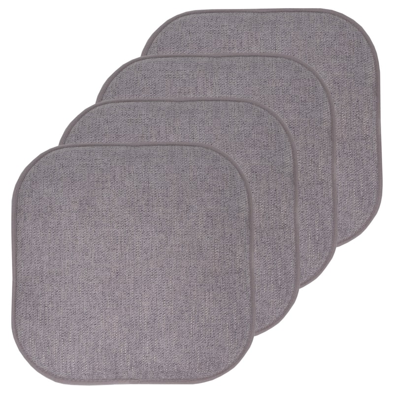 Alexis Memory Foam Chair Pads - Gray/Silver - Set of 4