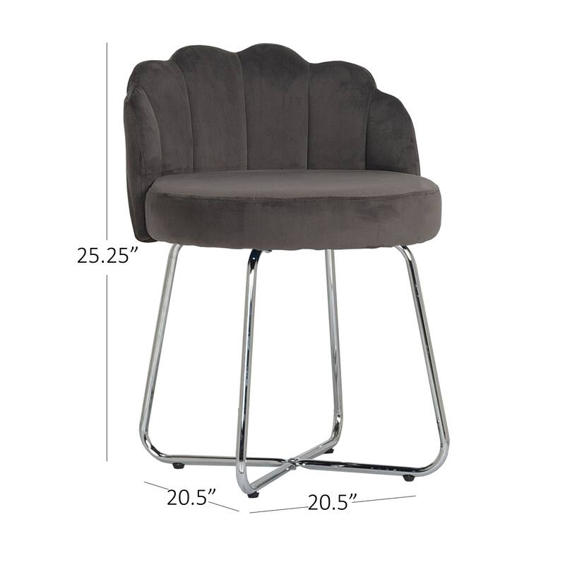 Hillsdale Furniture Catalina Metal Vanity Stool - 25.25H x 20.5W x 20.5D