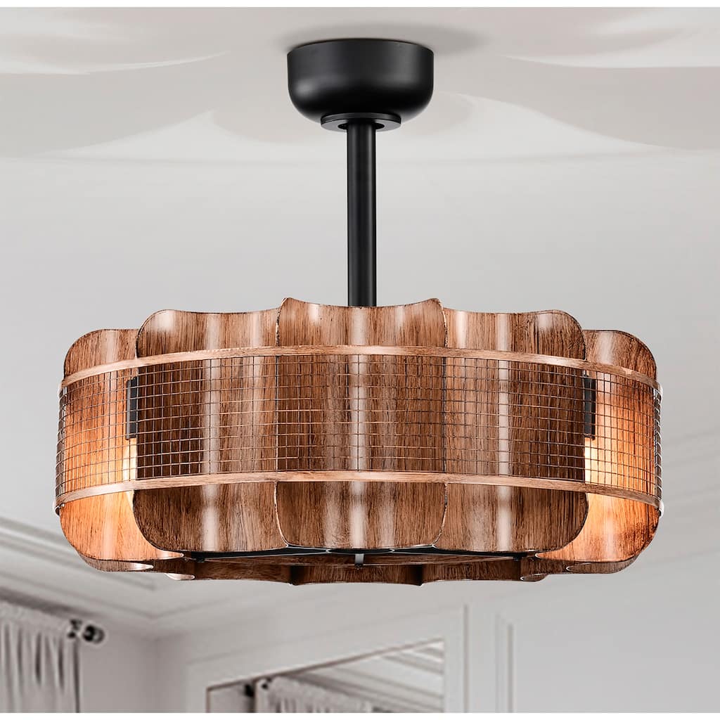 Moritz 21 Inch Imitation Wood Grain Farm House Style Fandelier