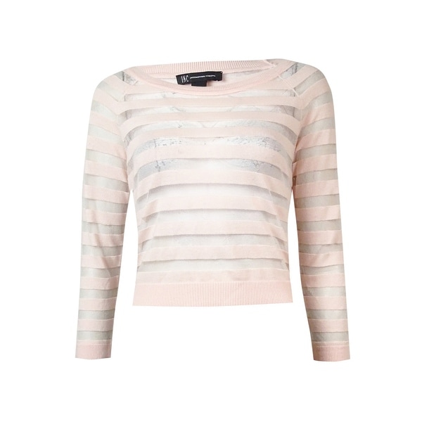 INC International Concepts Women's Sheer Striped Sweater. Opens flyout.