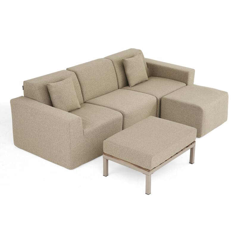 5-Piece Modular Sets Sectional Sofa Set Patio Conversation Sets